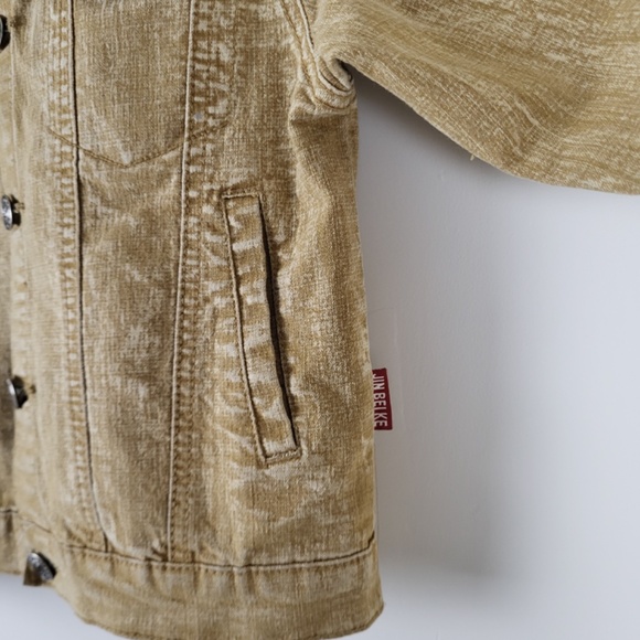 90’s Denim Jacket stone wash button down oversized tan coat jean - Picture 4 of 6